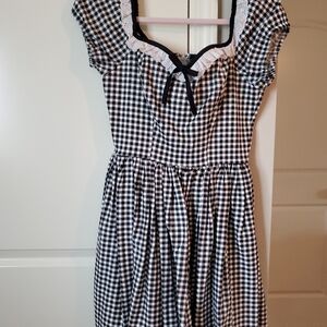 Vixen by Micheline Pitt Black and White Bardot Dress Medium
